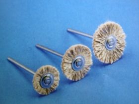 Miniature brushes (MB-H), wheels - flax yarn grey